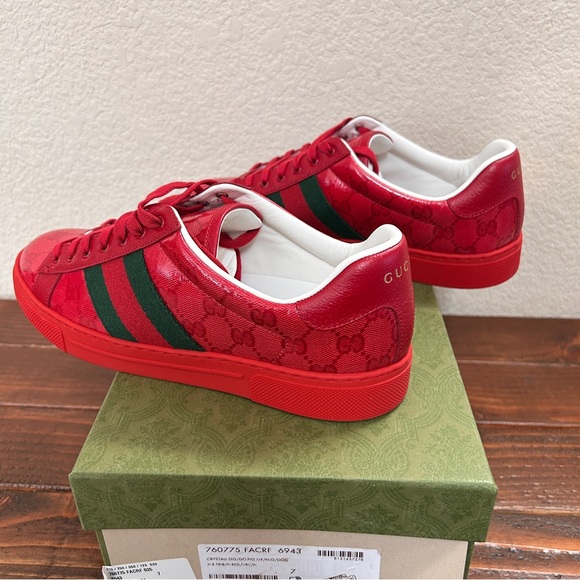 NEW AUTHENTIC GUCCI GG Crystal Canvas Sneaker (Gucci size 7, US W10/M8) - Picture 5 of 15